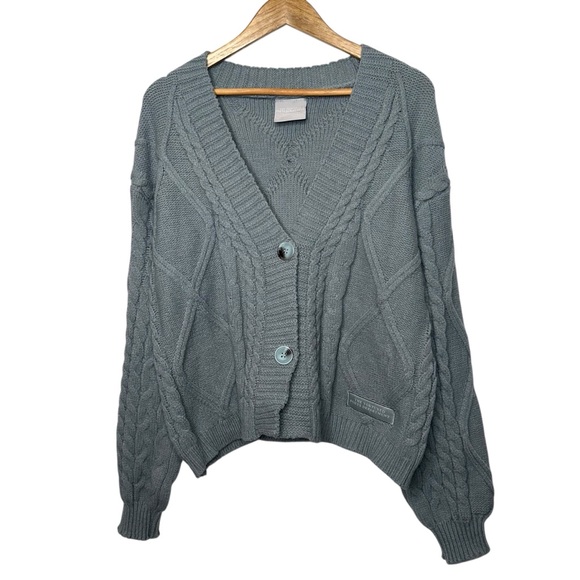 Taylor Swift The Tortured Poets Department Diamond Cable Knit Sweater Gray - Picture 1 of 10